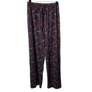 Mayfair Gray Pink White Butterflys Soft Sleep Pants Size Small